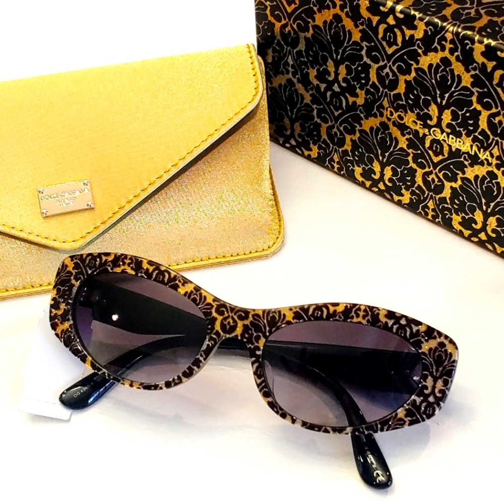 SOLD Dolce & Gabbana 53mm cat eye sunglasses NEW w case - Picture 1 of 6